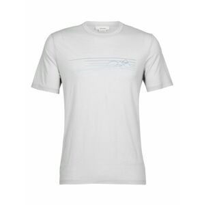 pánské triko krátký rukáv ICEBREAKER Mens Tech Lite II SS Tee Ski Stripes, Ether velikost: XL