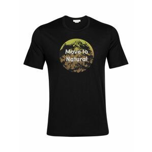 pánské triko krátký rukáv ICEBREAKER Mens Tech Lite II SS Tee Natural Alps, Black velikost: S