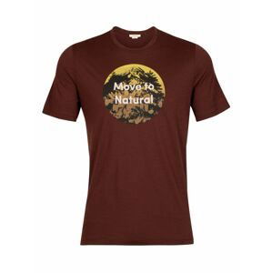 pánské triko krátký rukáv ICEBREAKER Mens Tech Lite II SS Tee Natural Alps, Espresso velikost: XL