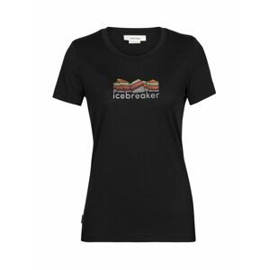 dámské triko krátký rukáv ICEBREAKER Wmns Tech Lite II SS Tee Mountain Geology, Black velikost: XS