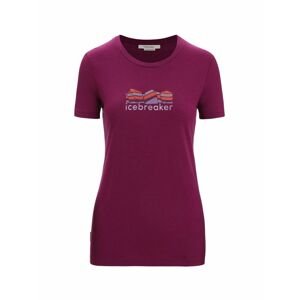 ICEBREAKER Wmns Tech Lite II SS Tee Mountain Geology, Go Berry velikost: S