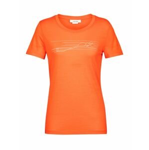 dámské triko krátký rukáv ICEBREAKER Wmns Tech Lite II SS Tee Ski Stripes, Flash velikost: XL