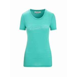 ICEBREAKER Wmns Tech Lite II SS Tee Ski Stripes, Fresh velikost: M