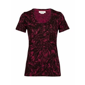 dámské triko krátký rukáv ICEBREAKER Wmns Tech Lite II SS Scoop Tee Native Ferns, Cherry/Aop velikost: XS