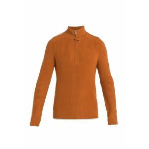 ICEBREAKER Mens Lodge LS Half Zip Sweater, Earth/Undyed velikost: L