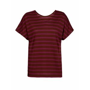 dámské triko krátký rukáv ICEBREAKER Wmns Drayden Reversible SS Top Stripe, Espresso/Cherry/S velikost: M