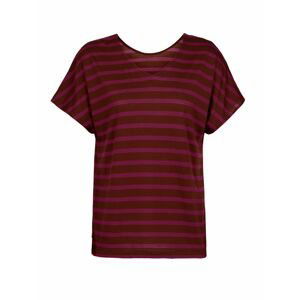 dámské triko krátký rukáv ICEBREAKER Wmns Drayden Reversible SS Top Stripe, Espresso/Cherry/S velikost: XS