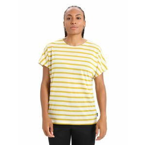 dámské triko krátký rukáv ICEBREAKER Wmns Drayden Reversible SS Top Stripe, Ecru HTHR/Silent Gold/S velikost: L