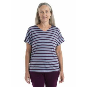 ICEBREAKER Wmns Drayden Reversible SS Top Stripe, Kyanite/Nightshade velikost: M