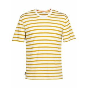 pánské triko krátký rukáv ICEBREAKER Mens Drayden SS Tee Stripe, Ecru HTHR/Silent Gold/S velikost: XL