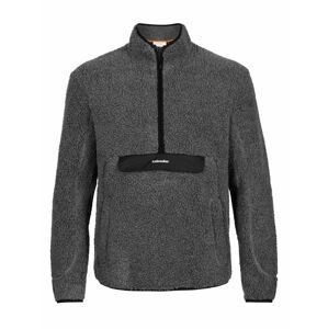 pánské triko dlouhý rukáv ICEBREAKER Mens ICL RealFleece™ Sherpa LS Half Zip, Gritstone HTHR/Black velikost: L