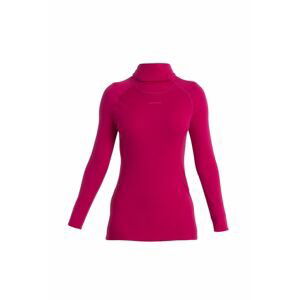 ICEBREAKER Wmns Merino LS Roll Neck, Electron Pink velikost: S