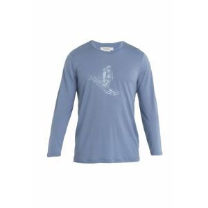 ICEBREAKER Mens Tech Lite II LS Tee Skiing Yeti, Kyanite velikost: M