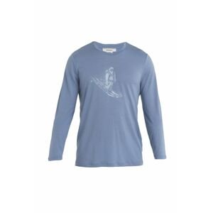 ICEBREAKER Mens Tech Lite II LS Tee Skiing Yeti, Kyanite velikost: XXL