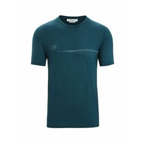 ICEBREAKER Mens Tech Lite II SS Tee Cadence Paths, Green Glory velikost: M