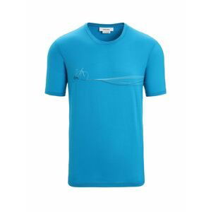 ICEBREAKER Mens Tech Lite II SS Tee Cadence Paths, Geo Blue velikost: M