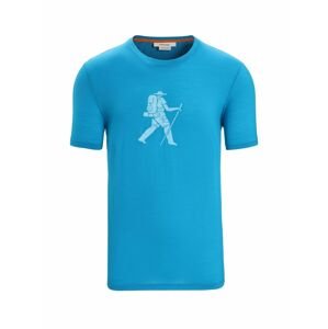 ICEBREAKER Mens Tech Lite II SS Tee Trail Hiker, Geo Blue velikost: L