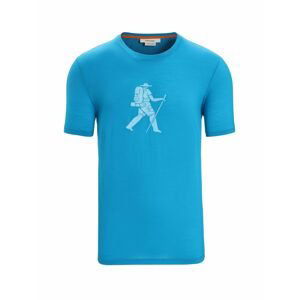 ICEBREAKER Mens Tech Lite II SS Tee Trail Hiker, Geo Blue velikost: M