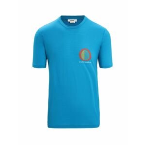 ICEBREAKER Mens Tech Lite II SS Tee Spring Glow, Geo Blue velikost: L