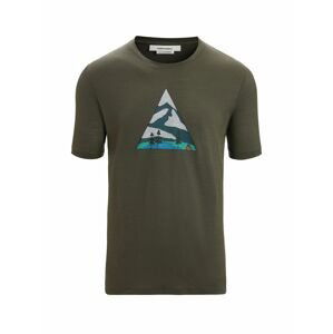 ICEBREAKER Mens Tech Lite II SS Tee Camping Grounds, Loden velikost: L