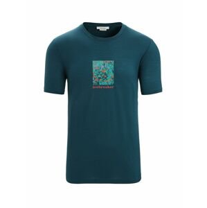 ICEBREAKER Mens Tech Lite II SS Tee Wildflower Bloom, Green Glory velikost: L