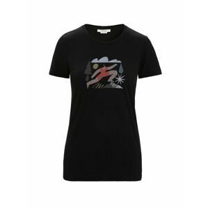 ICEBREAKER Wmns Tech Lite II SS Tee Spring Run, Black velikost: L