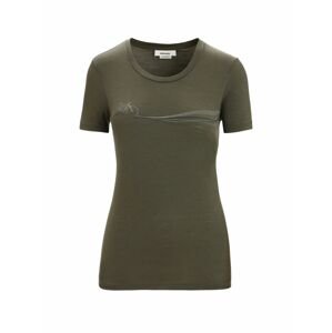 ICEBREAKER Wmns Tech Lite II SS Tee Cadence Paths, Loden velikost: XS