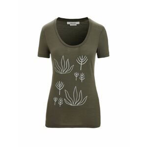 ICEBREAKER Wmns Tech Lite II SS Scoop Tee Fresh Growth, Loden velikost: XS