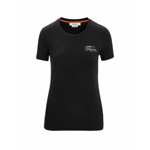 ICEBREAKER Wmns Central Classic SS Tee Caravan Life, Black velikost: S