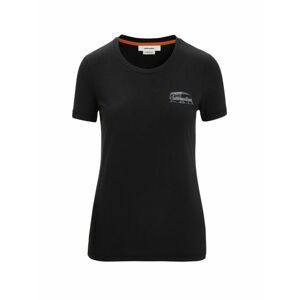 ICEBREAKER Wmns Central Classic SS Tee Caravan Life, Black velikost: XS