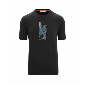 ICEBREAKER Mens Central Classic SS Tee Otter Paddle, Black velikost: L