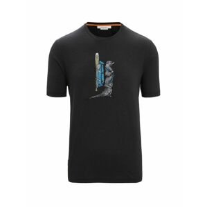 ICEBREAKER Mens Central Classic SS Tee Otter Paddle, Black velikost: XL