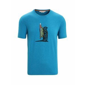 ICEBREAKER Mens Central Classic SS Tee Otter Paddle, Geo Blue velikost: L