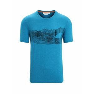 ICEBREAKER Mens Central Classic SS Tee St Anton, Geo Blue velikost: M