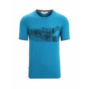 ICEBREAKER Mens Central Classic SS Tee St Anton, Geo Blue velikost: XXL