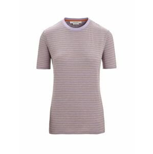 ICEBREAKER Wmns Merino Linen SS Tee Stripe, Purple Gaze/Algae velikost: L