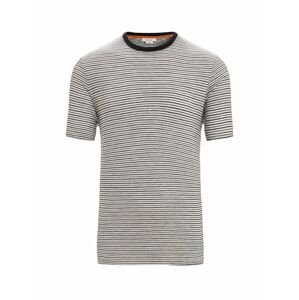 ICEBREAKER Mens Merino Linen SS Tee Stripe, Snow/Black velikost: M