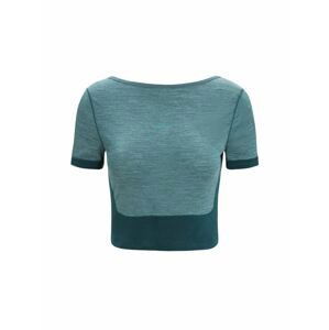 ICEBREAKER Wmns ZoneKnit™ SS Scoop Back Tee, Green Glory Heather/Green Glory velikost: S