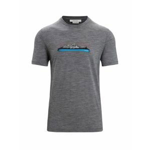 ICEBREAKER Mens Tech Lite II SS Tee Ski Fields, Gritstone Heather velikost: XS