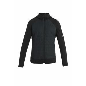 ICEBREAKER Mens Merino Quantum Hybrid LS Zip Hoodie, Black velikost: L