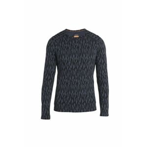 ICEBREAKER Mens Merino 200 Oasis LS Crewe Macro Forms, Graphite/Black/Aop velikost: L