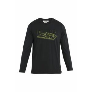 ICEBREAKER Mens Merino 150 Tech Lite II LS Tee Alps 3D, Black velikost: L