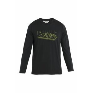 ICEBREAKER Mens Merino 150 Tech Lite II LS Tee Alps 3D, Black velikost: S