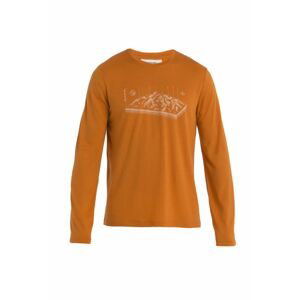 ICEBREAKER Mens Merino 150 Tech Lite II LS Tee Alps 3D, Earth velikost: S