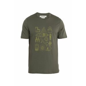 ICEBREAKER Mens Merino 150 Tech Lite II SS Tee Camp Essen, Loden velikost: M