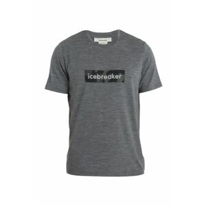 ICEBREAKER Mens Merino 150 Tech Lite II SS Tee Natural Shades Logo, Gritstone Heather velikost: L