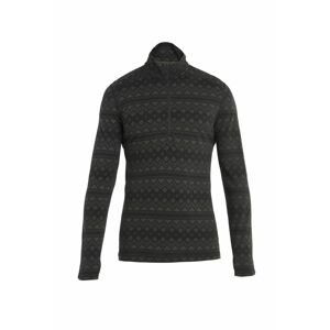 ICEBREAKER Mens Merino 200 Oasis LS Half Zip First Snow, Black/Loden/Aop velikost: L