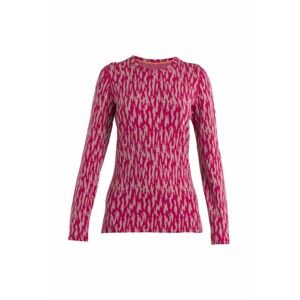 ICEBREAKER Wmns Merino 260 Vertex LS Crewe Macro Forms, Crystal/Electron Pink/J velikost: XL