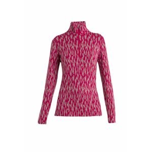 ICEBREAKER Wmns Merino 260 Vertex LS Half Z Macro Forms, Crystal/Electron Pink/J velikost: M