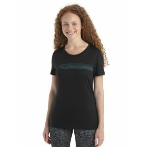 ICEBREAKER Wmns Merino 150 Tech Lite II SS T CampingLines, Black velikost: XS